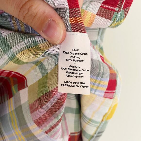 Cinq a Sept Triss Plaid Quilted Patchwork Chore Jacket Cream/Red Size Medium - Picture 6 of 6